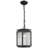 BOULEVARD 1lt Frosted Ribbed Glass IP44 Small Chain Pendant