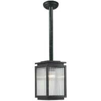 BOULEVARD 1lt Frosted Ribbed Glass IP44 Small Rod Pendant