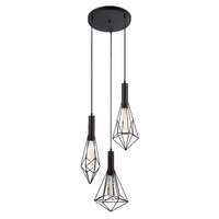 BLACKBAND 3lt Iron Cage Pear Varied Pendant with Round Base