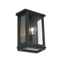 MADRID 1lt Small Clear Bevilled Glass Exterior Wall Light